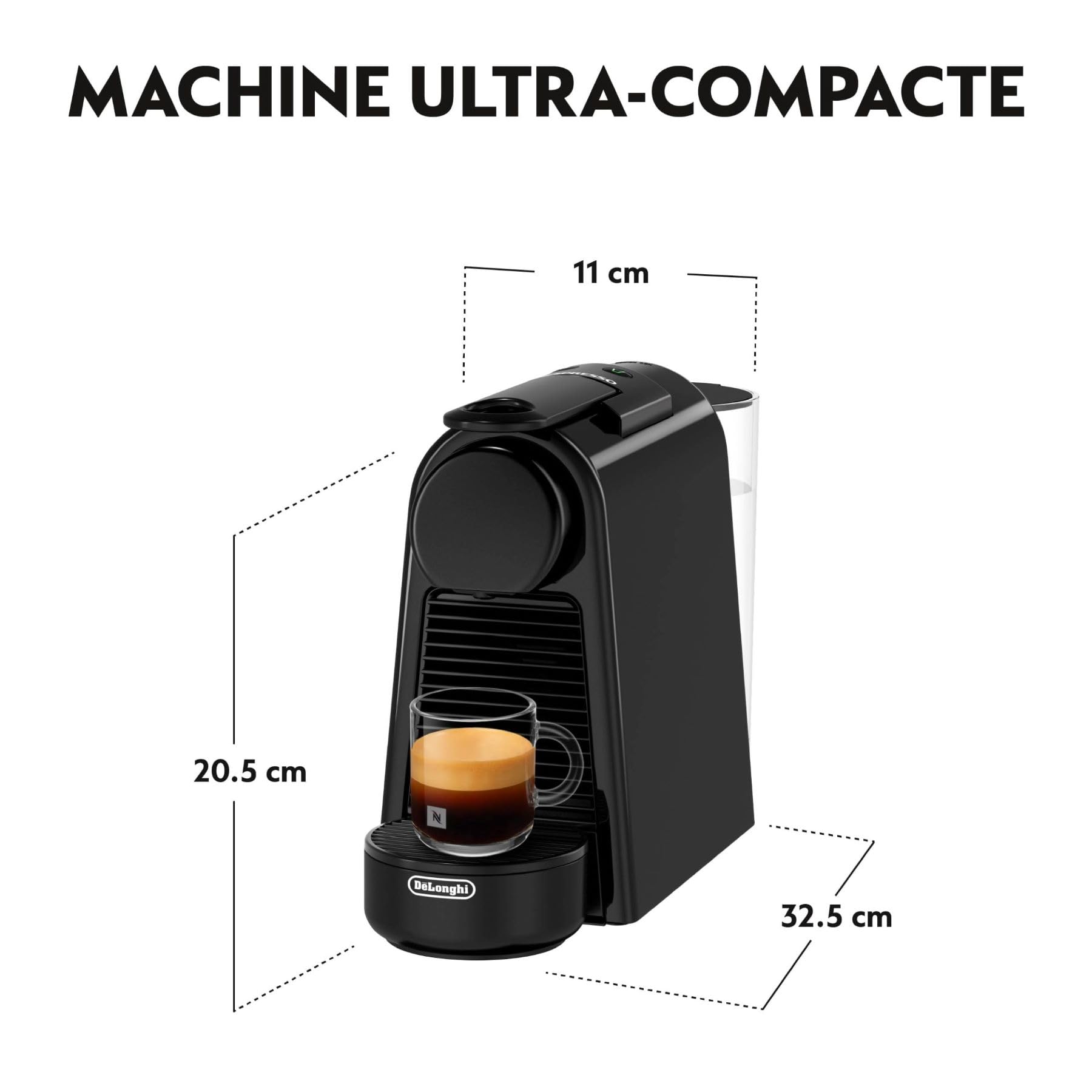 Machine à Café Compacte Noire | 19 Bars | Expresso & Lungo | Toriva
