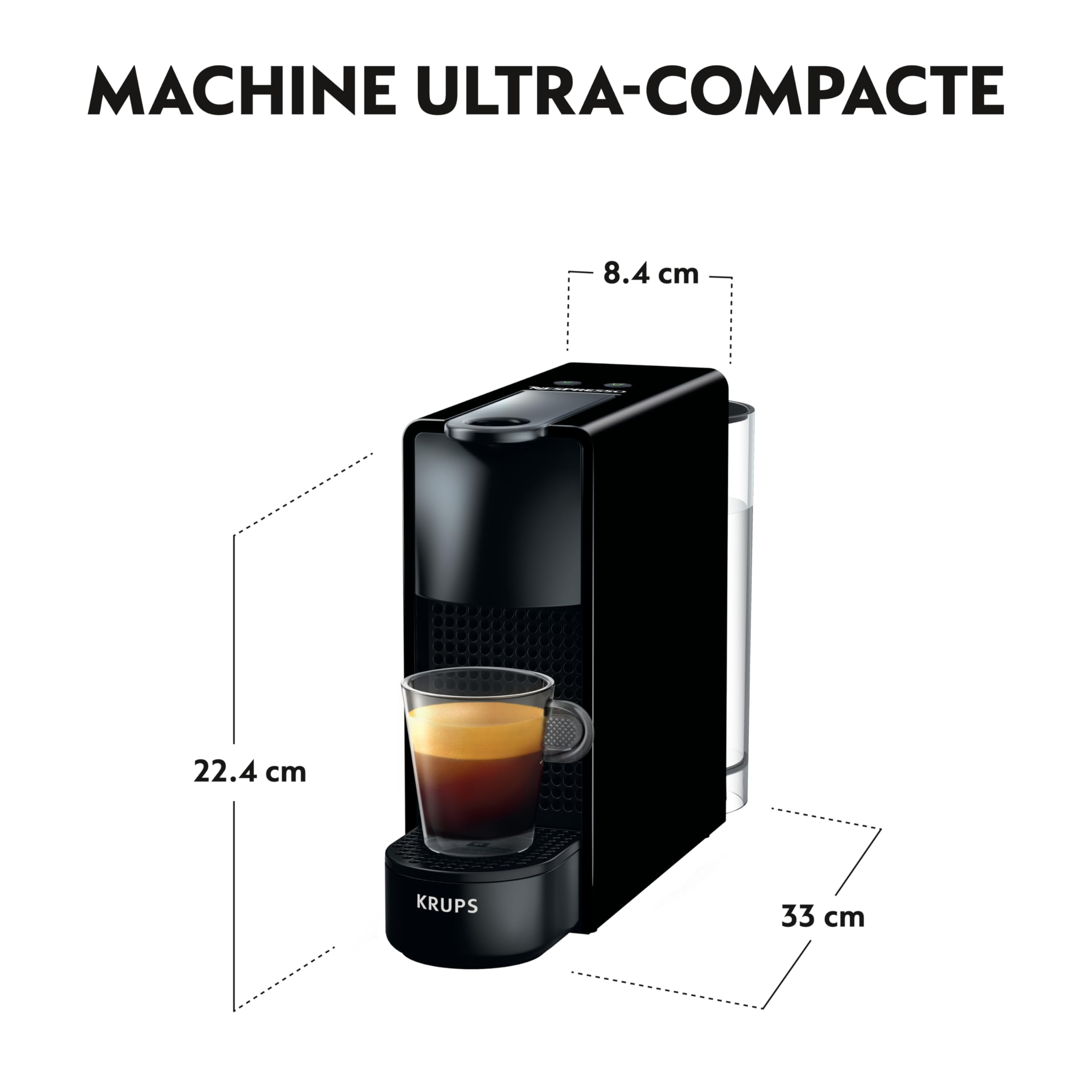 Machine à Café Noire 19 Bars | Arrêt Auto | Ultra-Compacte | Toriva