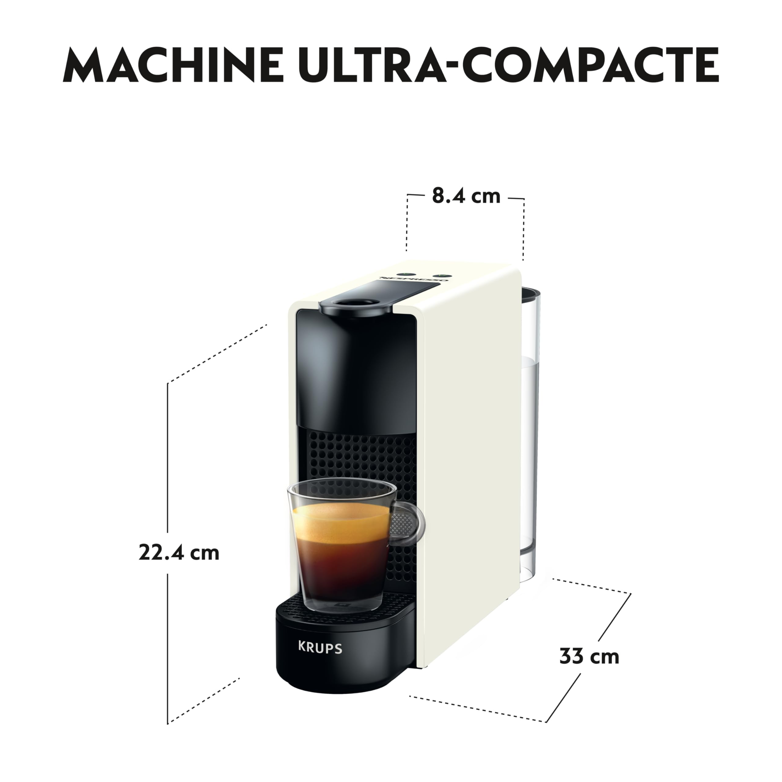 Machine à Café Blanche | 19 Bars | Expresso & Lungo | Toriva