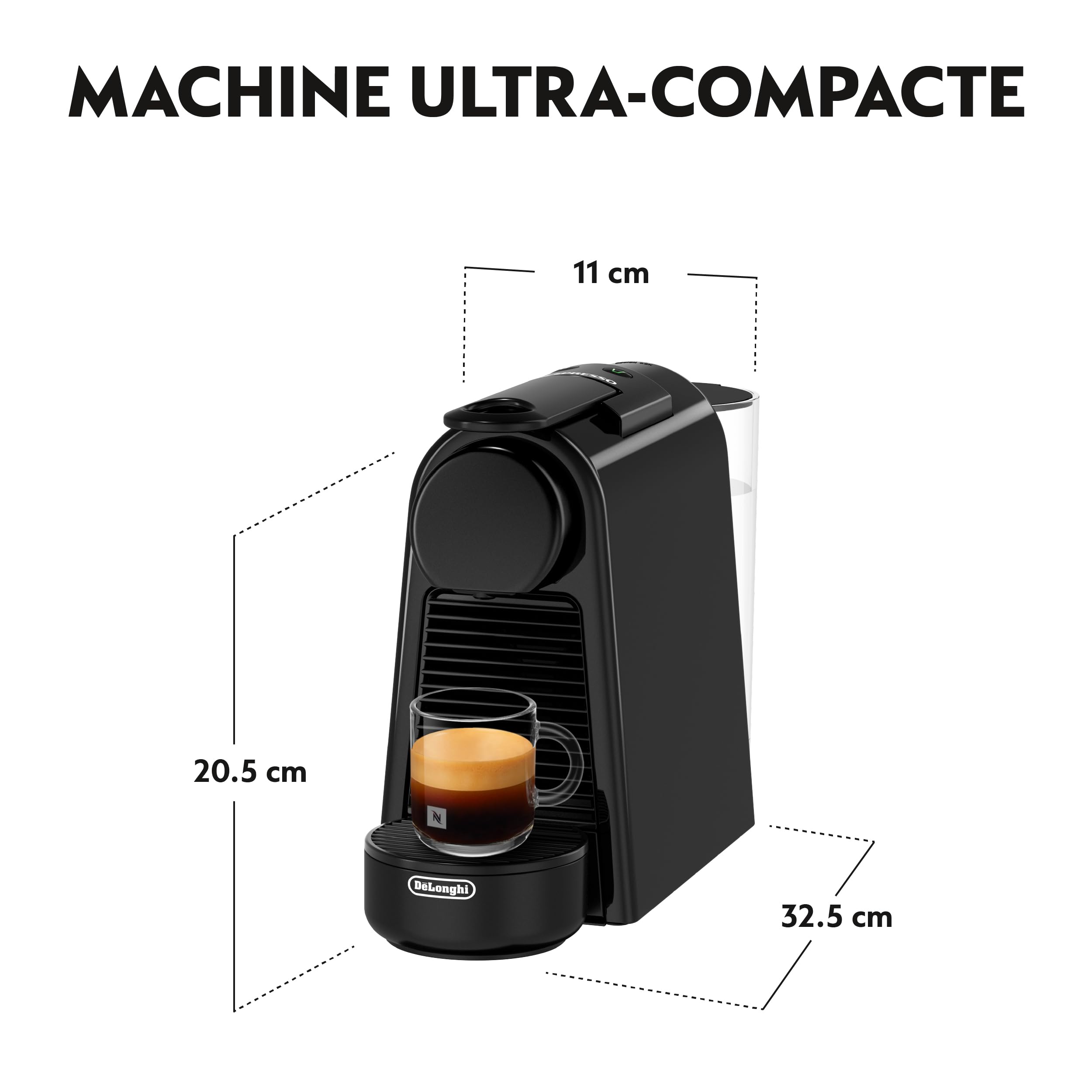 Machine à Café Noir Piano | 19 Bars | Expresso Lungo | Toriva